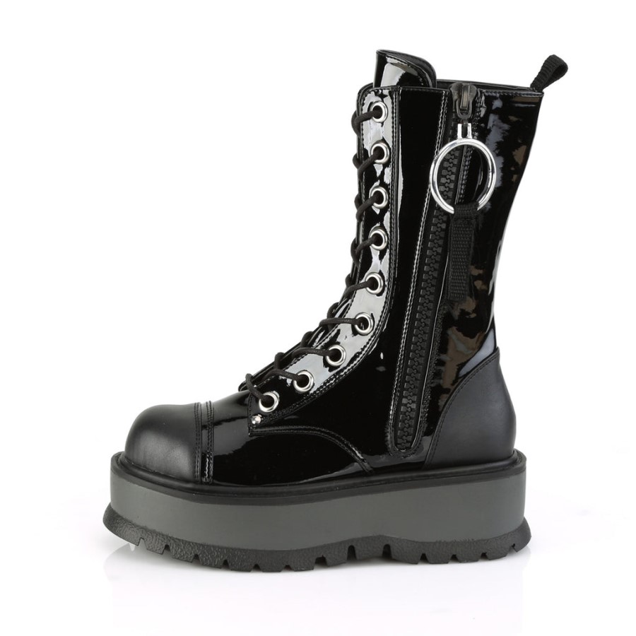 Slacker-220 Black Vegan Leather Demonia Australia
