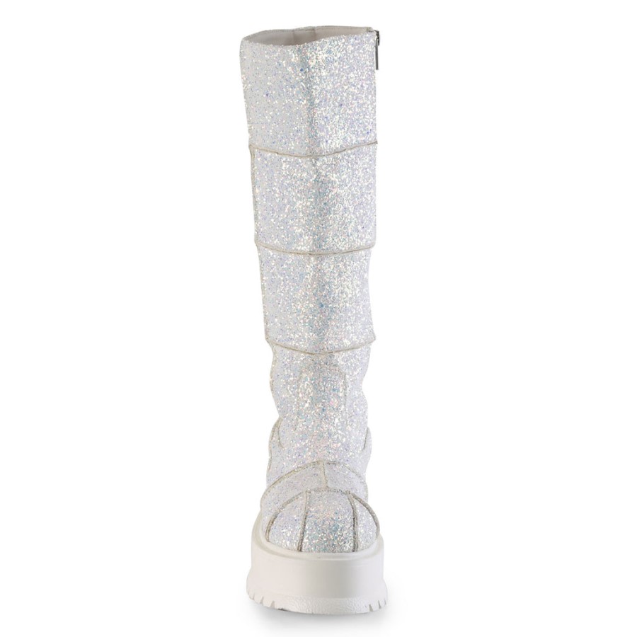 Slacker-230 White Multi Glitter Demonia Australia