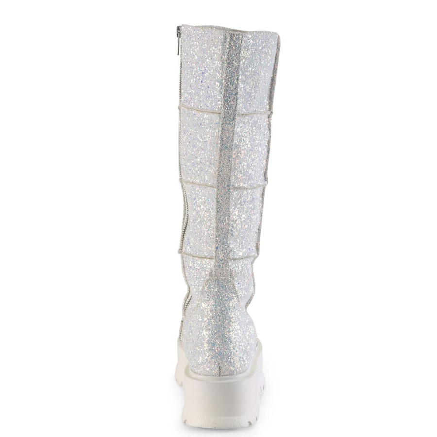 Slacker-230 White Multi Glitter Demonia Australia