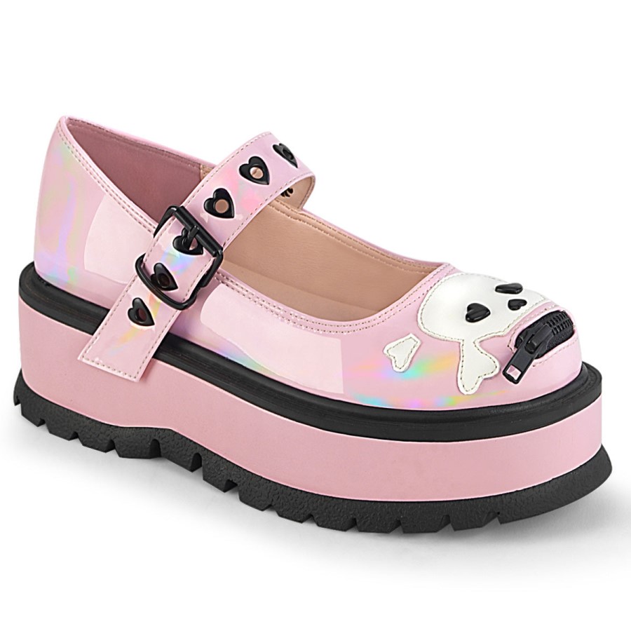 Slacker-27 Baby Pink Hologram Demonia Australia