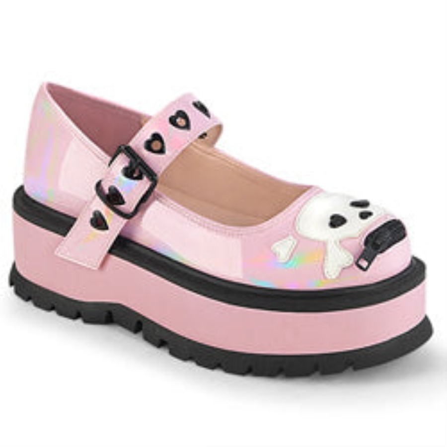Slacker-27 Baby Pink Hologram Demonia Australia