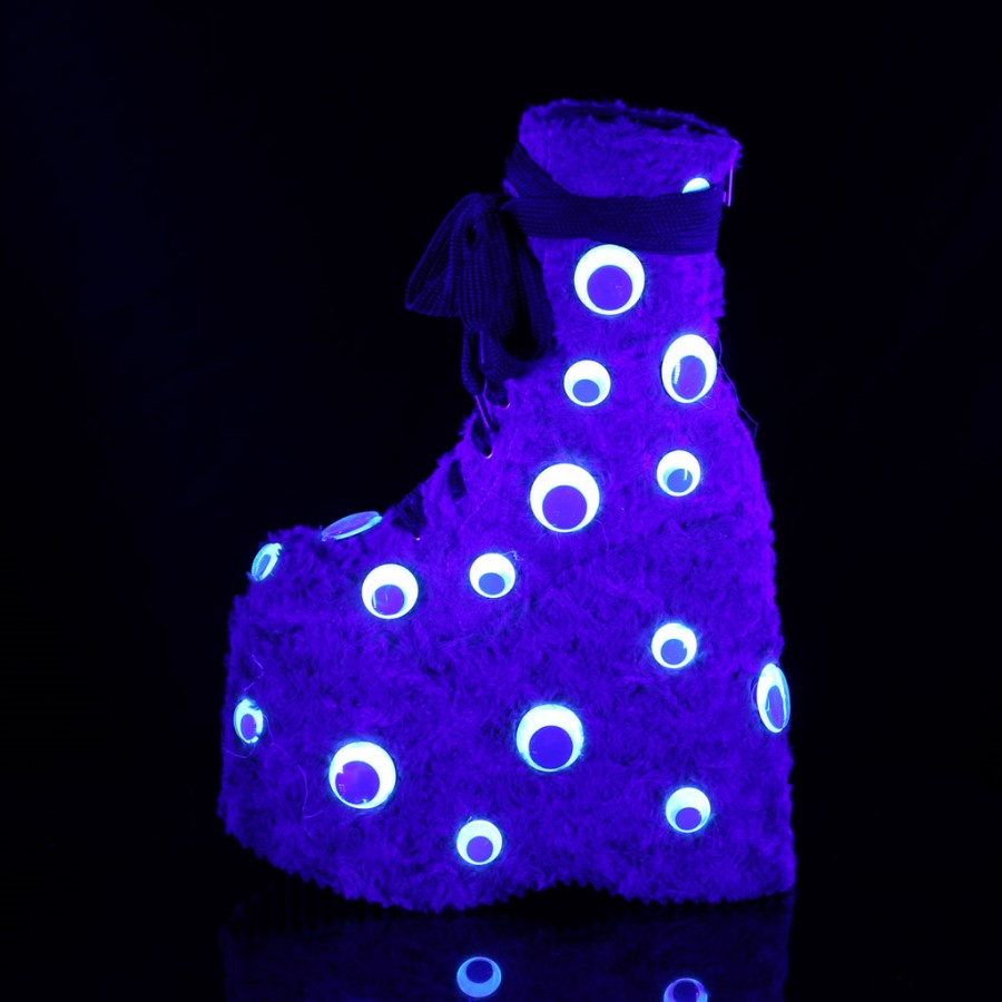 Slay-206 Demonia Australia Lime Green Faux Fur