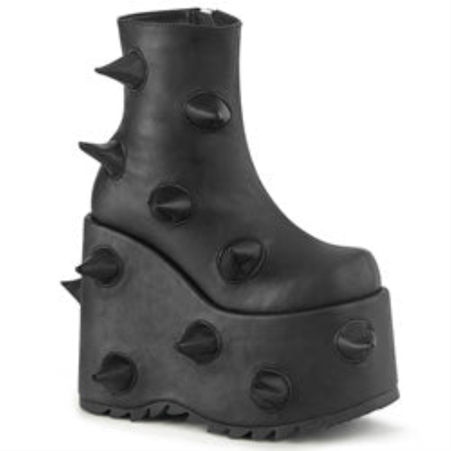 Slay-77 Black Vegan Leather Demonia Australia