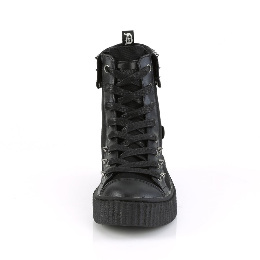Sneeker-266 Demonia Australia Black Canvas-Vegan Leather
