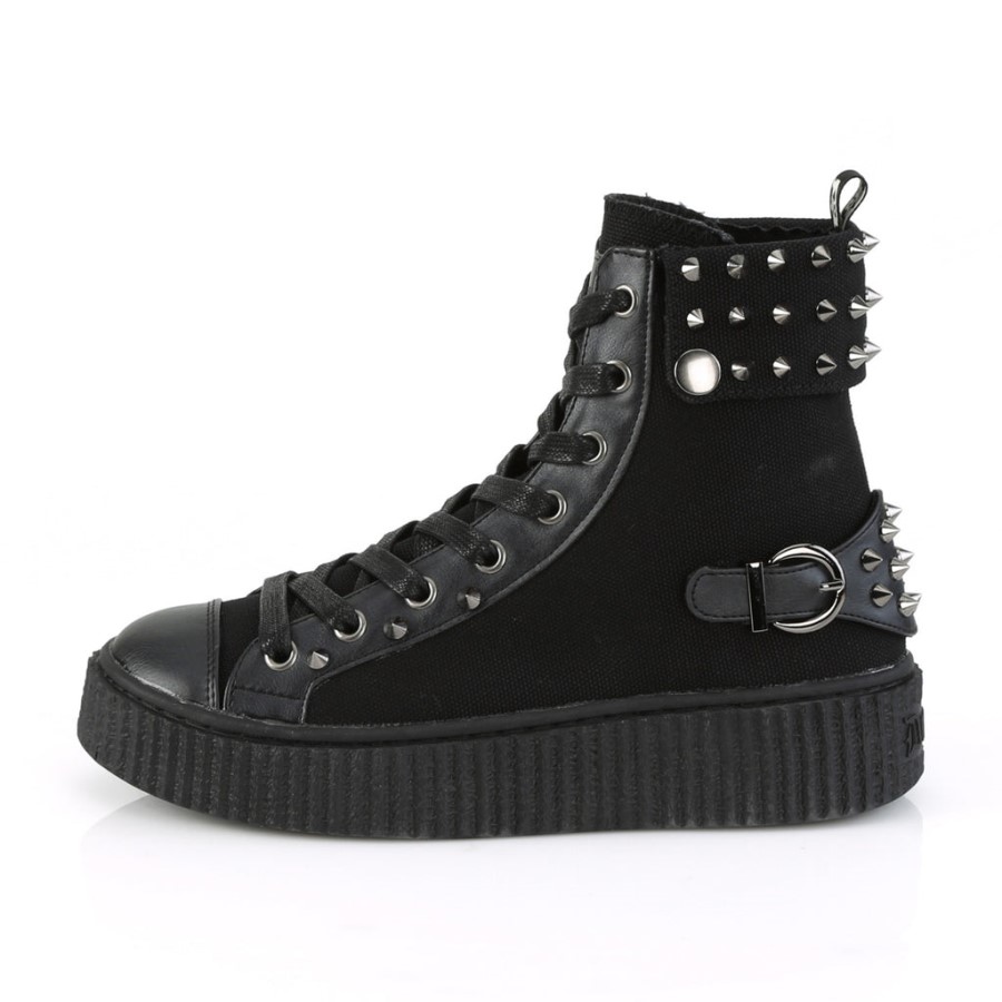 Sneeker-266 Demonia Australia Black Canvas-Vegan Leather