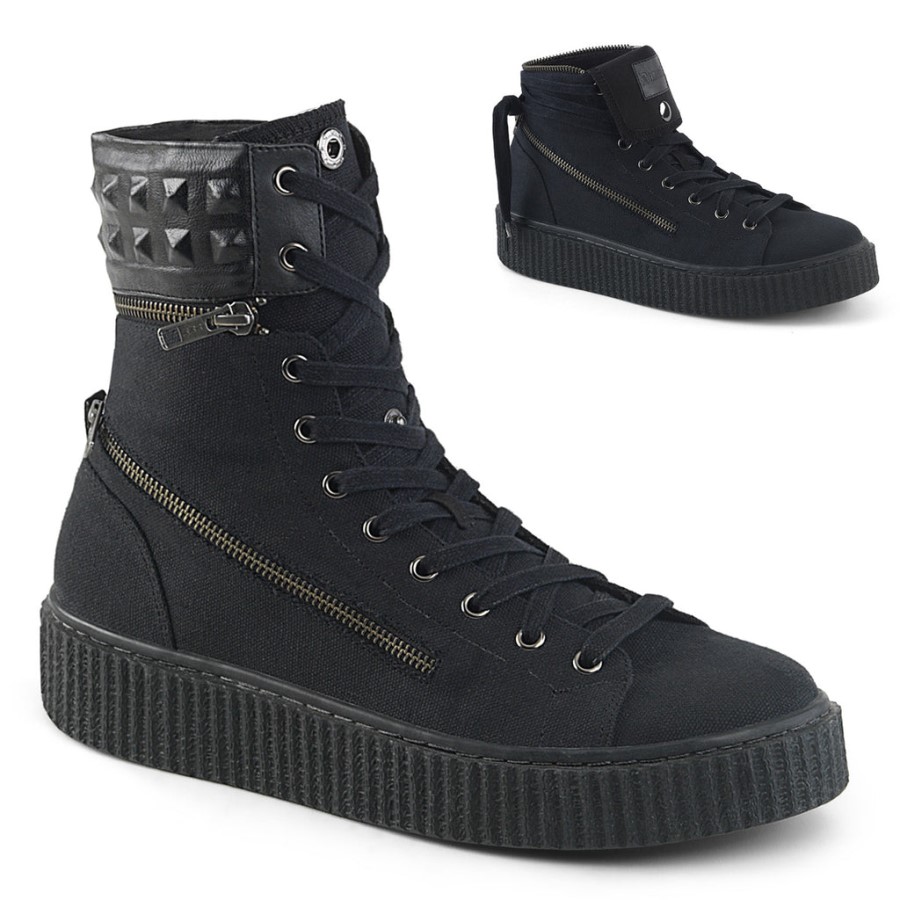 Sneeker-270 Black Canvas Demonia Australia