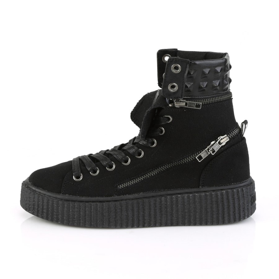 Sneeker-270 Black Canvas Demonia Australia