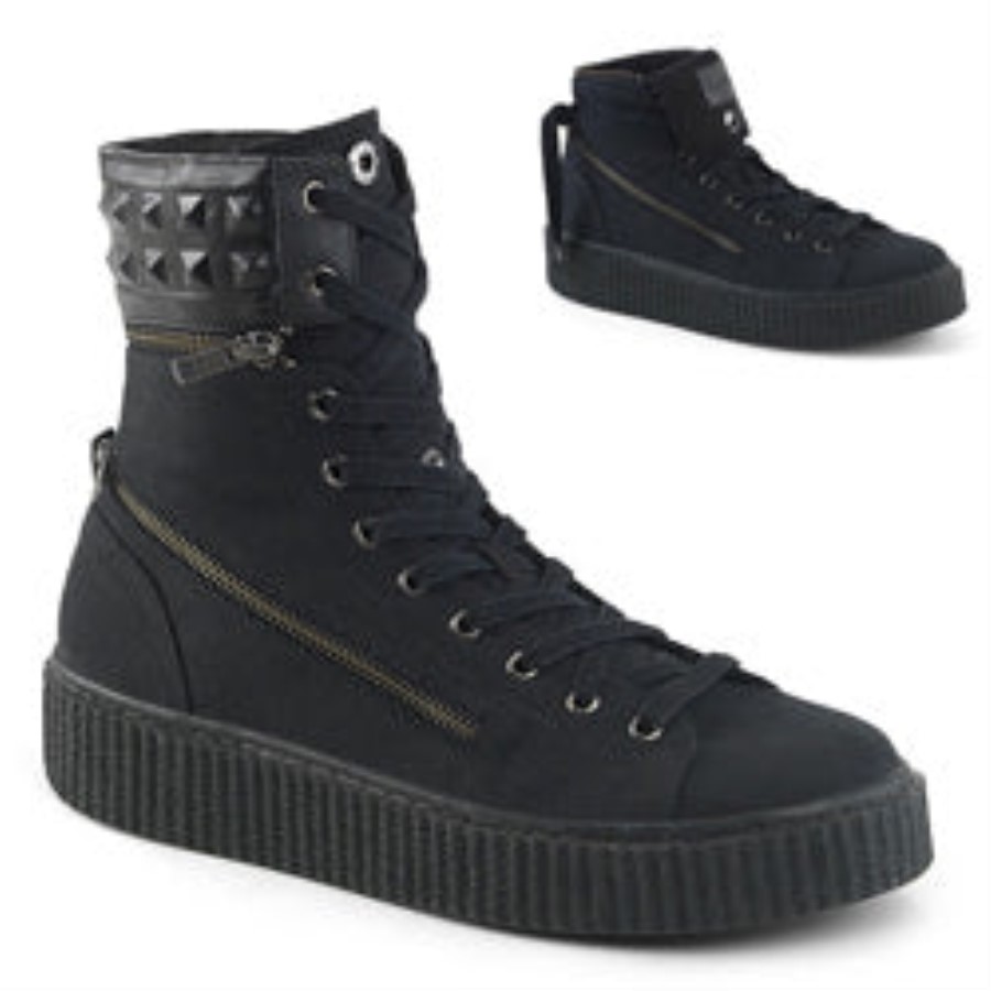 Sneeker-270 Black Canvas Demonia Australia