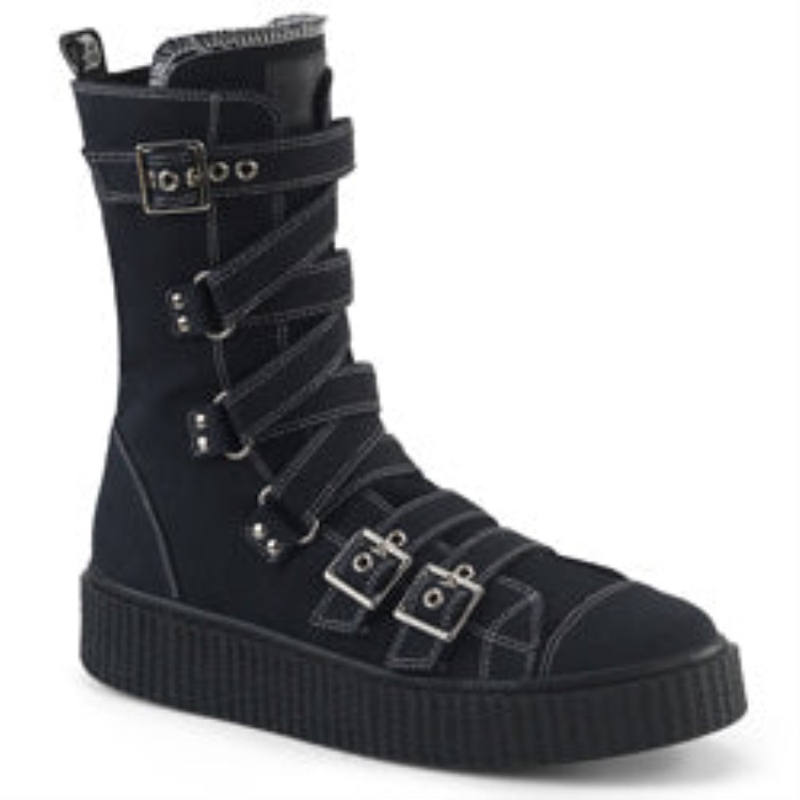 Sneeker-318 Demonia Australia Black Canvas