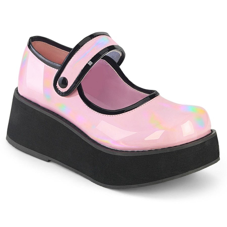 Sprite-01 Demonia Australia Baby Pink Holo Patent