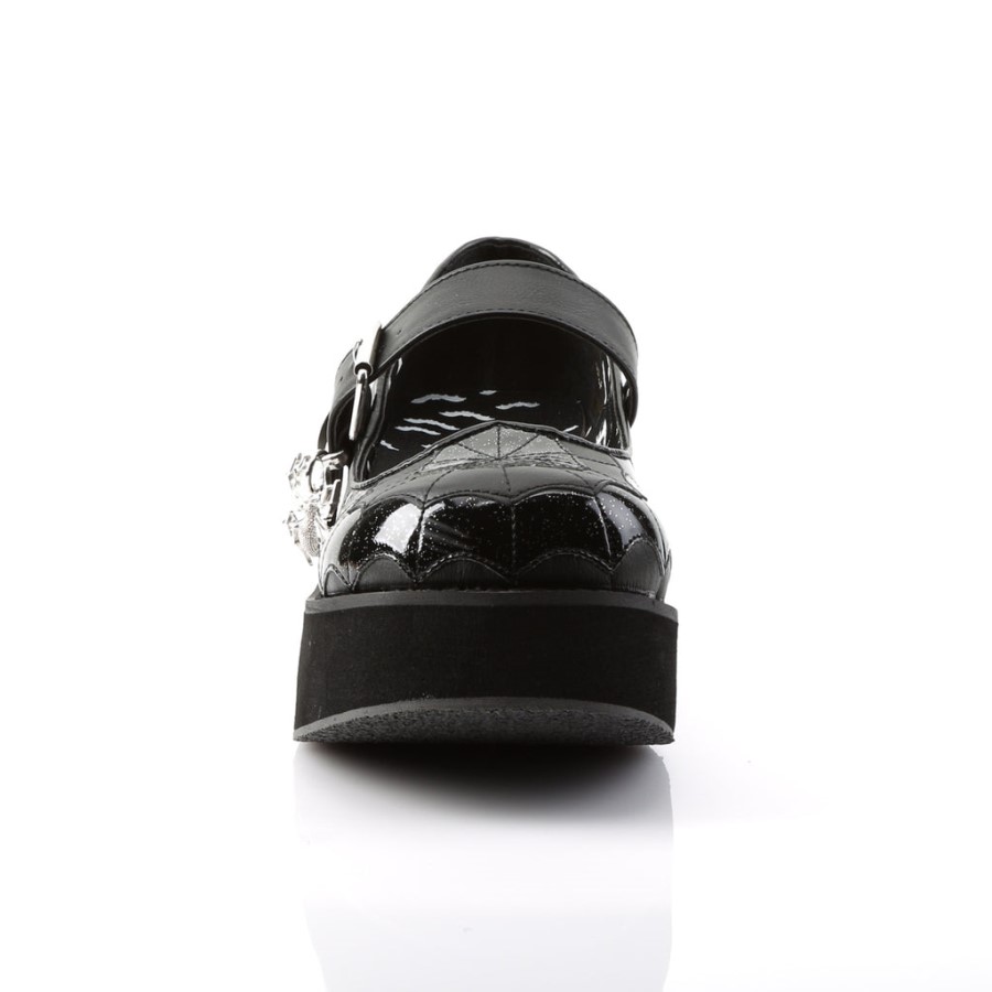 Sprite-05 Demonia Australia Black Vegan Leather-Black Patent