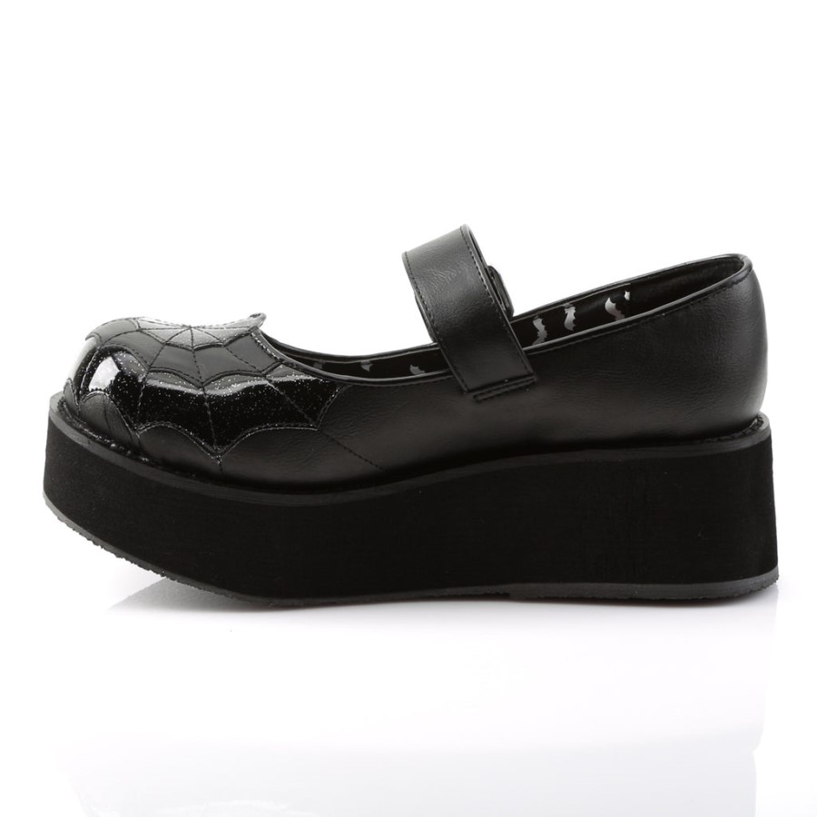 Sprite-05 Demonia Australia Black Vegan Leather-Black Patent