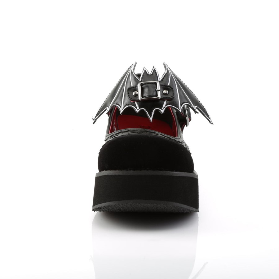 Sprite-09 Black Vegan Leather-Velvet Demonia Australia