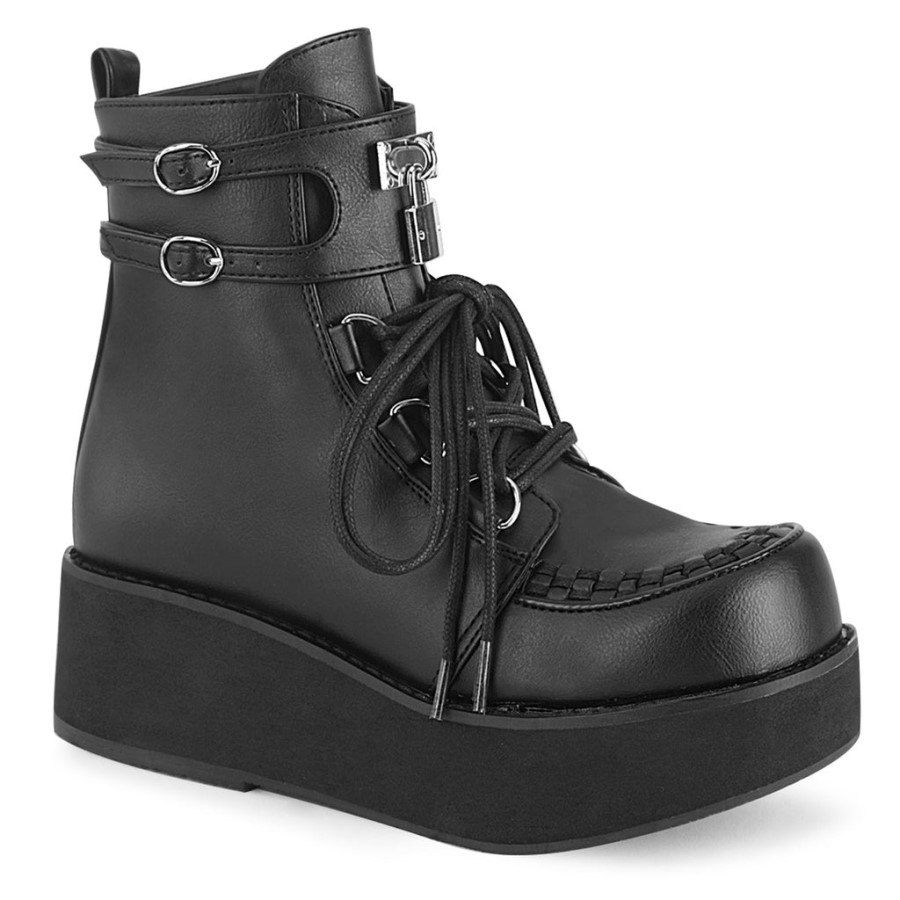 Sprite-70 Demonia Australia Black Vegan Leather
