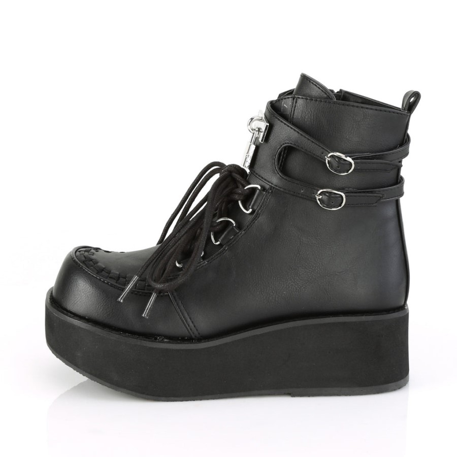 Sprite-70 Demonia Australia Black Vegan Leather