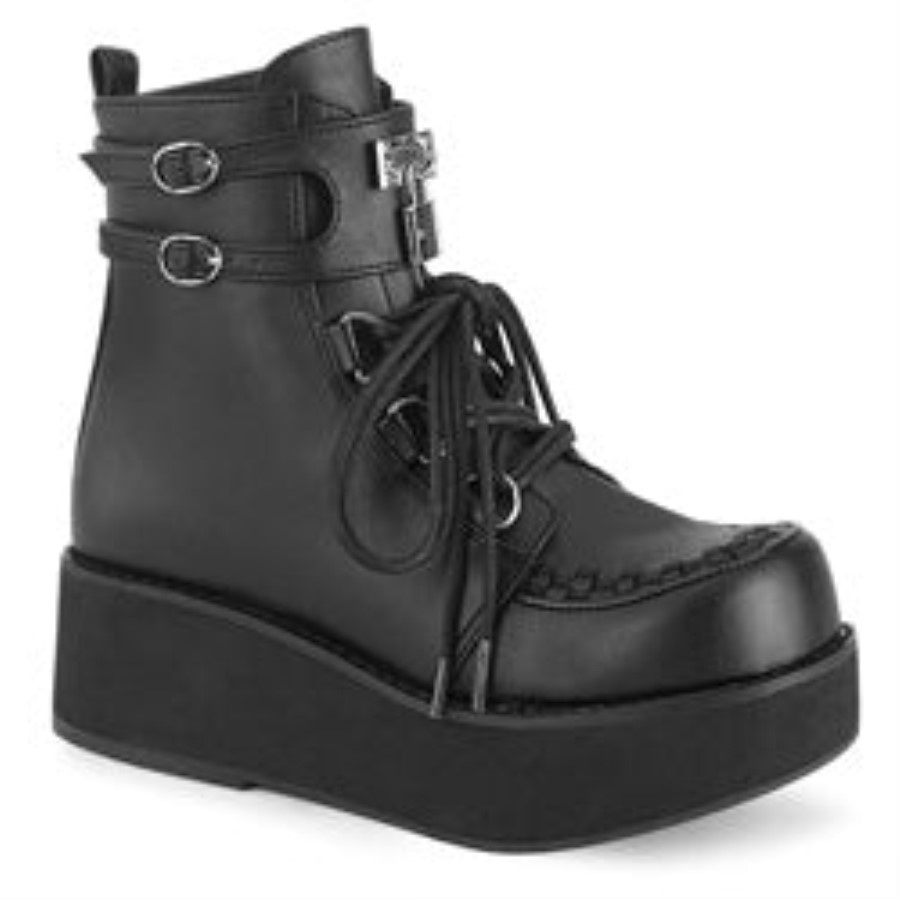 Sprite-70 Demonia Australia Black Vegan Leather