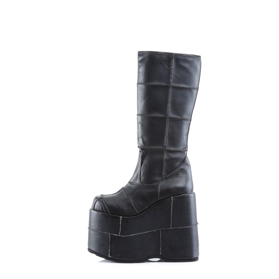 Stack-301 Demonia Australia Black Vegan Leather
