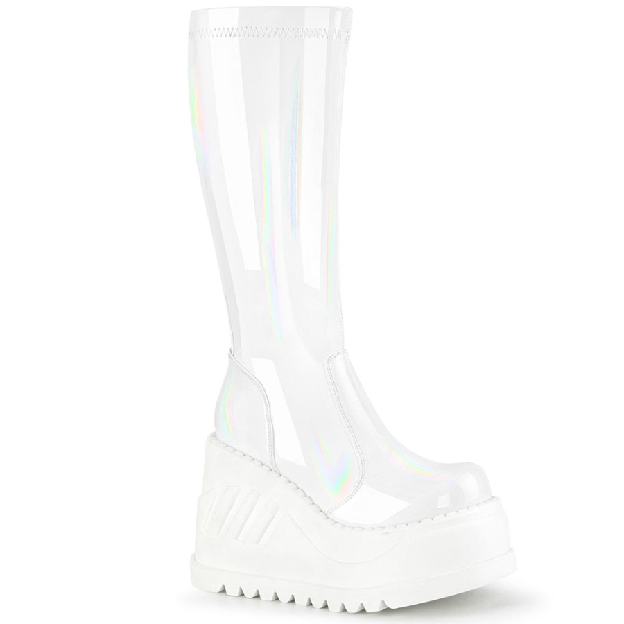Stomp-200 Demonia Australia White Hologram Stretch Patent