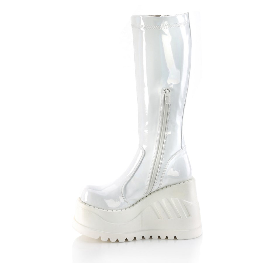 Stomp-200 Demonia Australia White Hologram Stretch Patent
