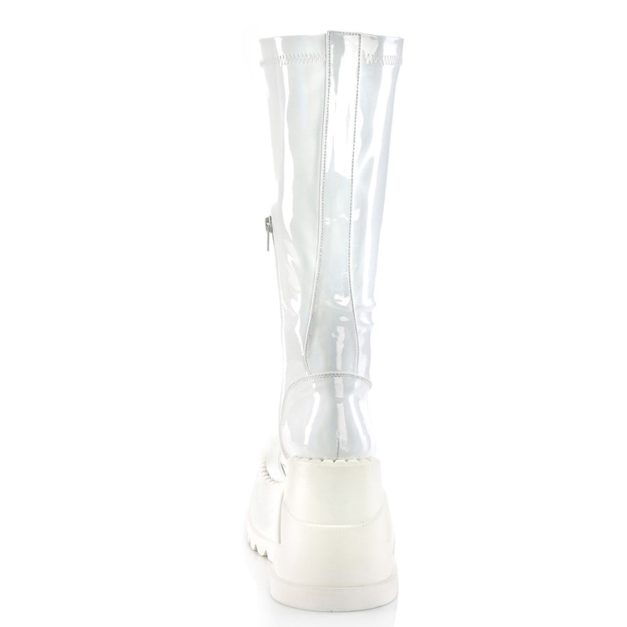 Stomp-200 Demonia Australia White Hologram Stretch Patent