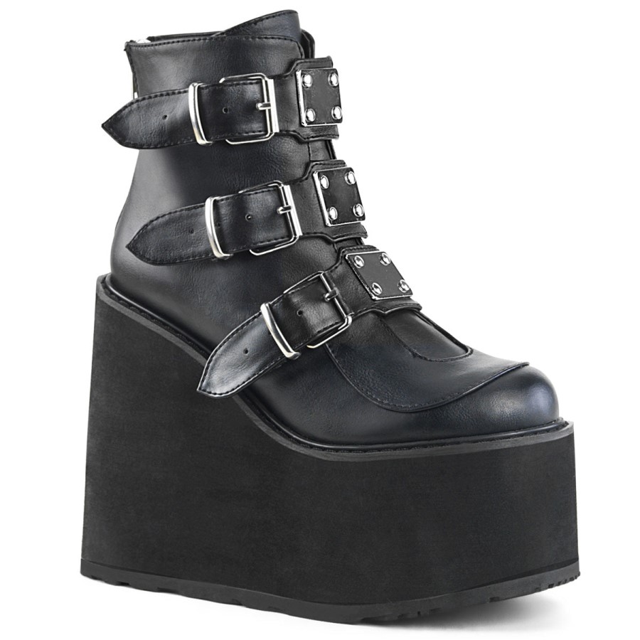 Swing-105 Black Vegan Leather Demonia Australia