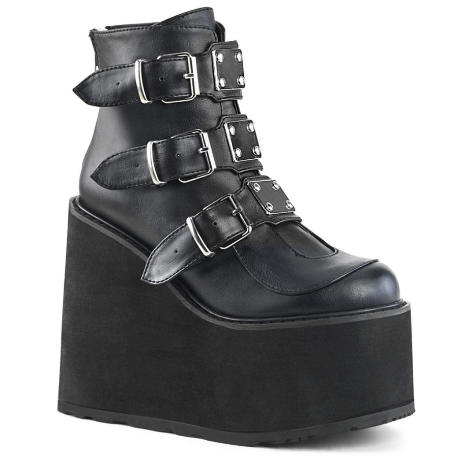 Swing-105 Black Vegan Leather Demonia Australia