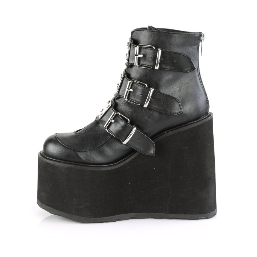 Swing-105 Black Vegan Leather Demonia Australia