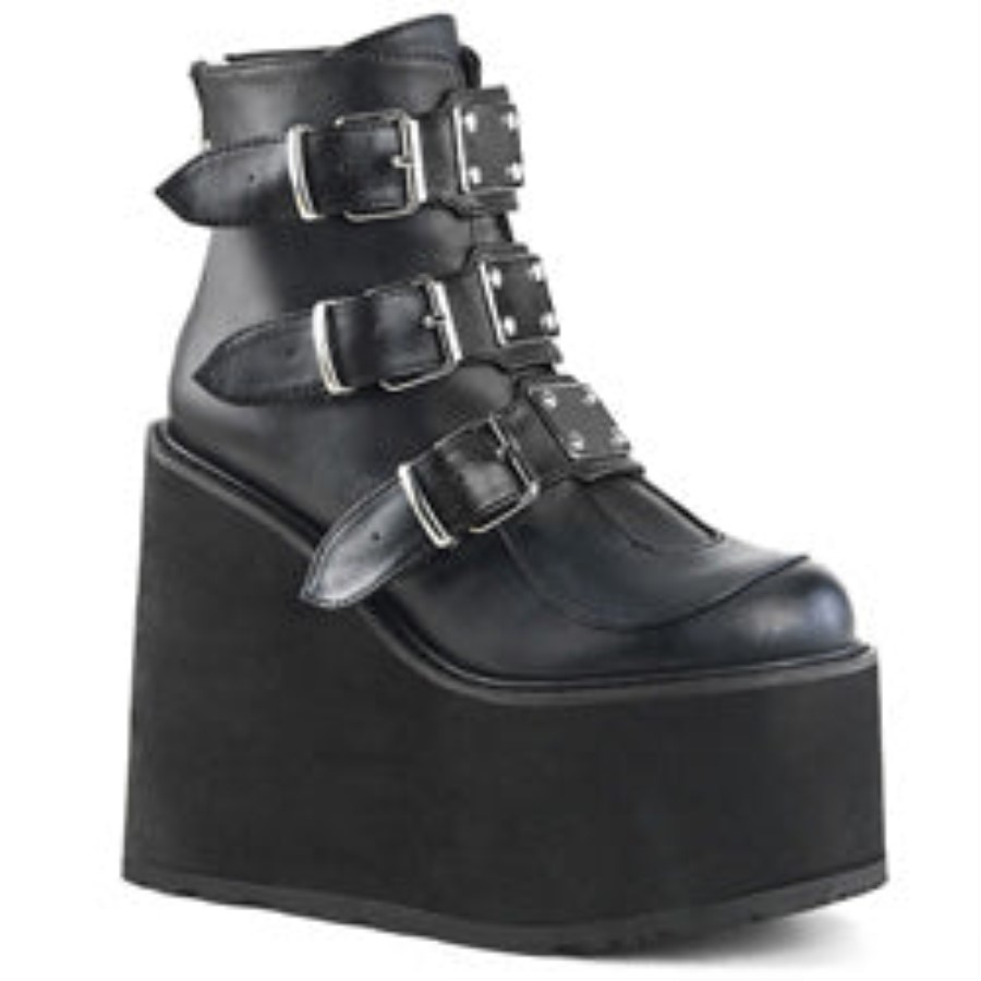 Swing-105 Black Vegan Leather Demonia Australia