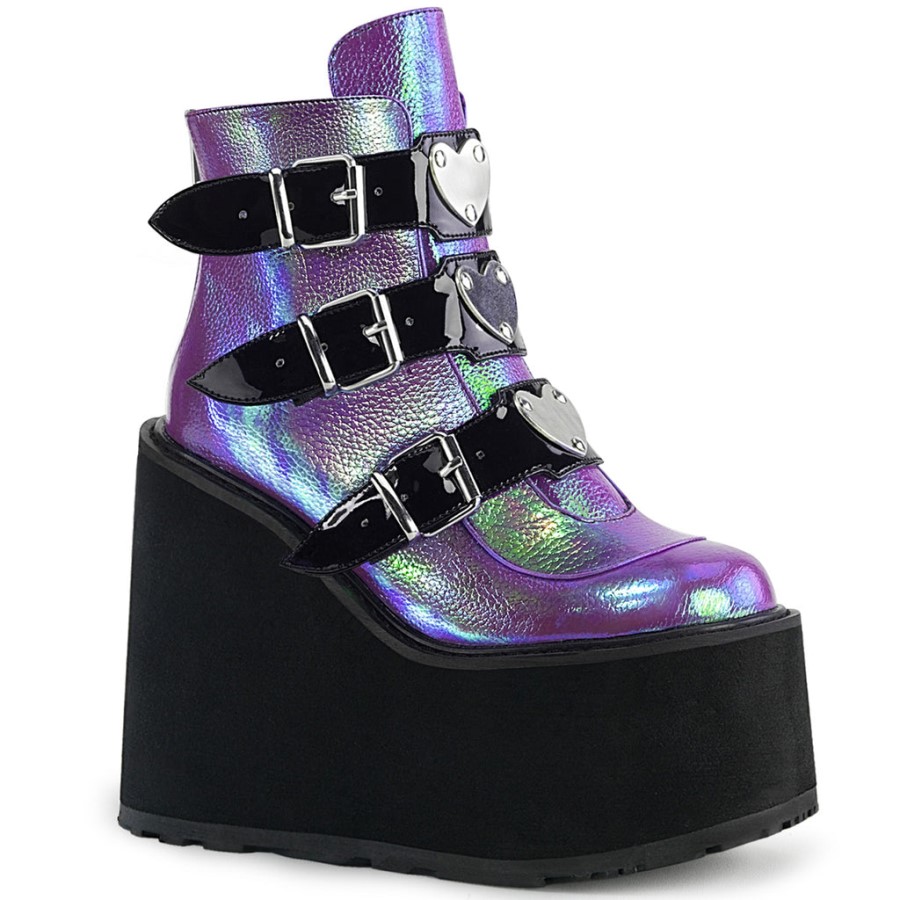 Swing-105 Purple Iridescent Vegan Leather Demonia Australia