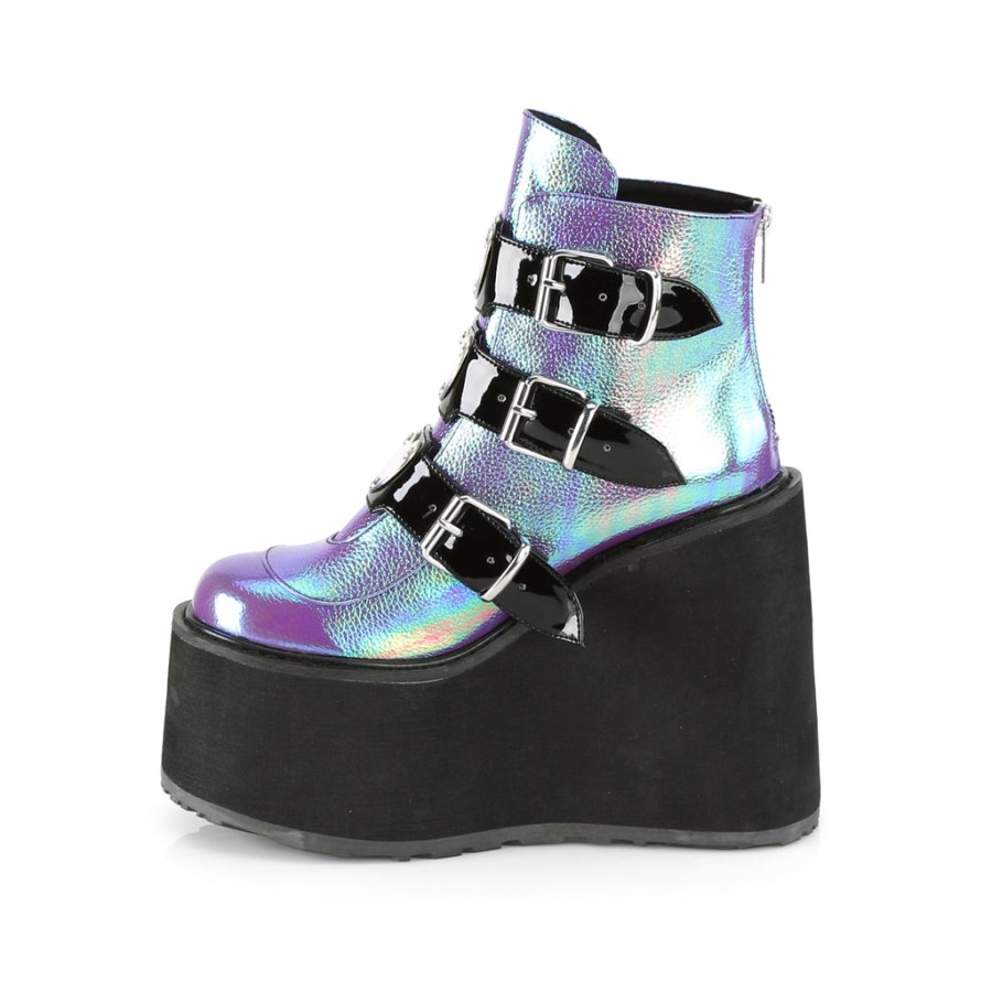 Swing-105 Purple Iridescent Vegan Leather Demonia Australia