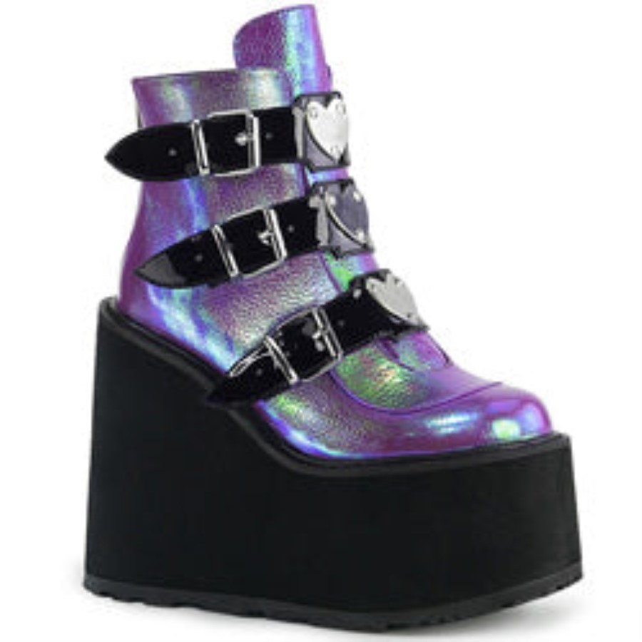 Swing-105 Purple Iridescent Vegan Leather Demonia Australia