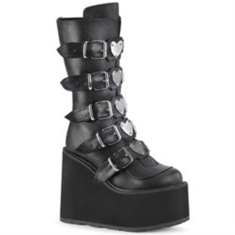 Swing-230 Black Vegan Leather Demonia Australia