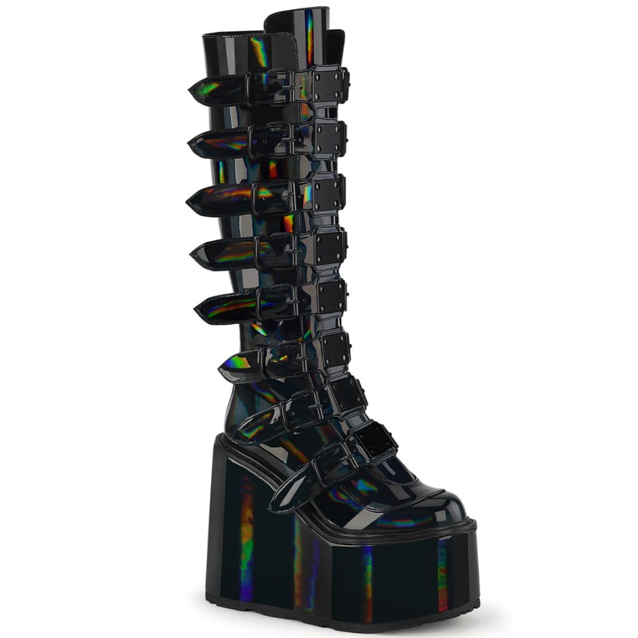 Swing-815 Demonia Australia Black Holographic Patent
