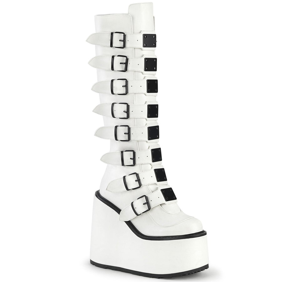 Swing-815 Demonia Australia White Vegan Leather