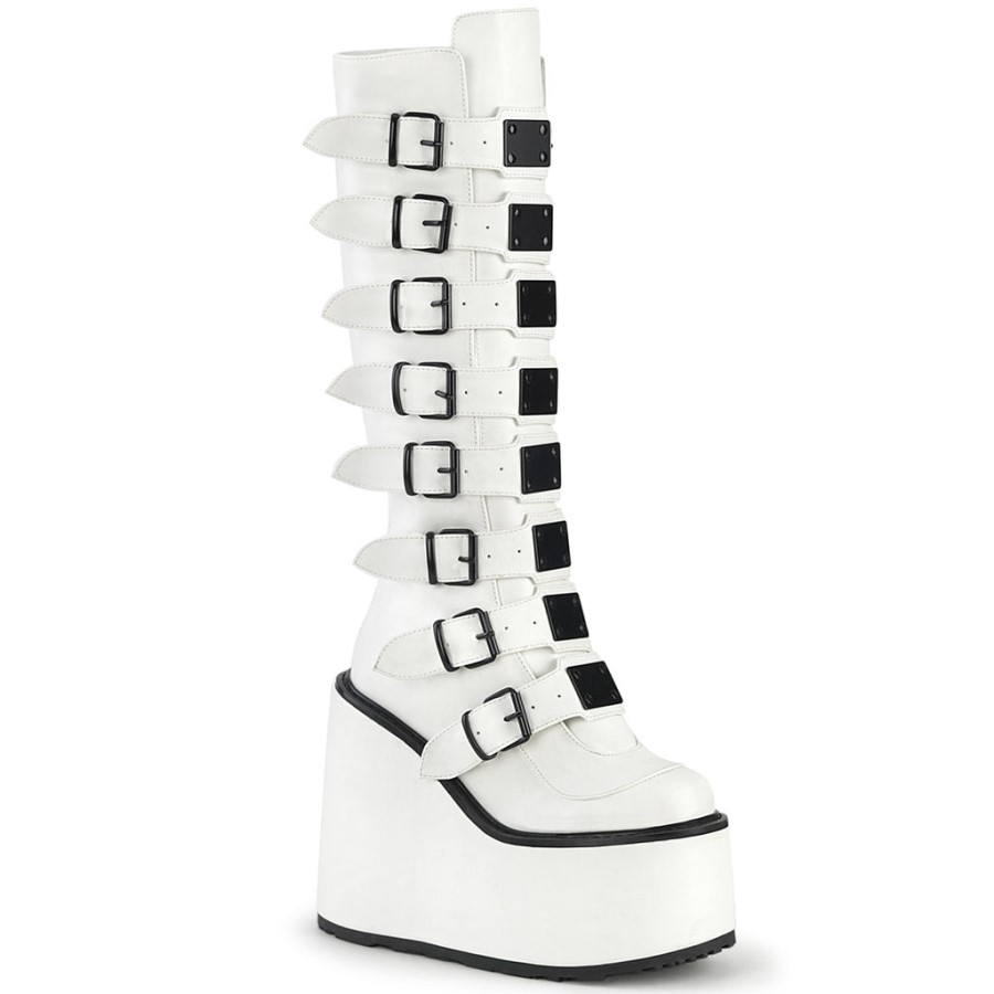 Swing-815 Demonia Australia White Vegan Leather