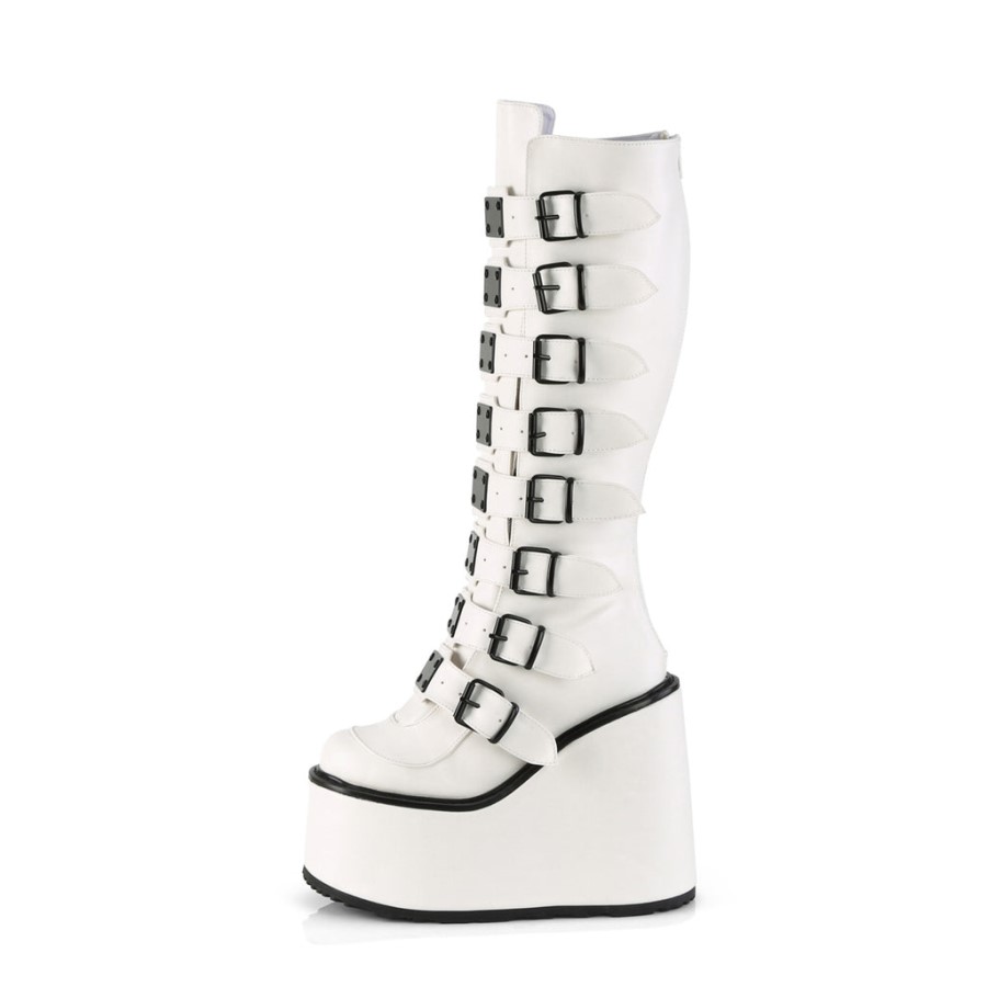 Swing-815 Demonia Australia White Vegan Leather