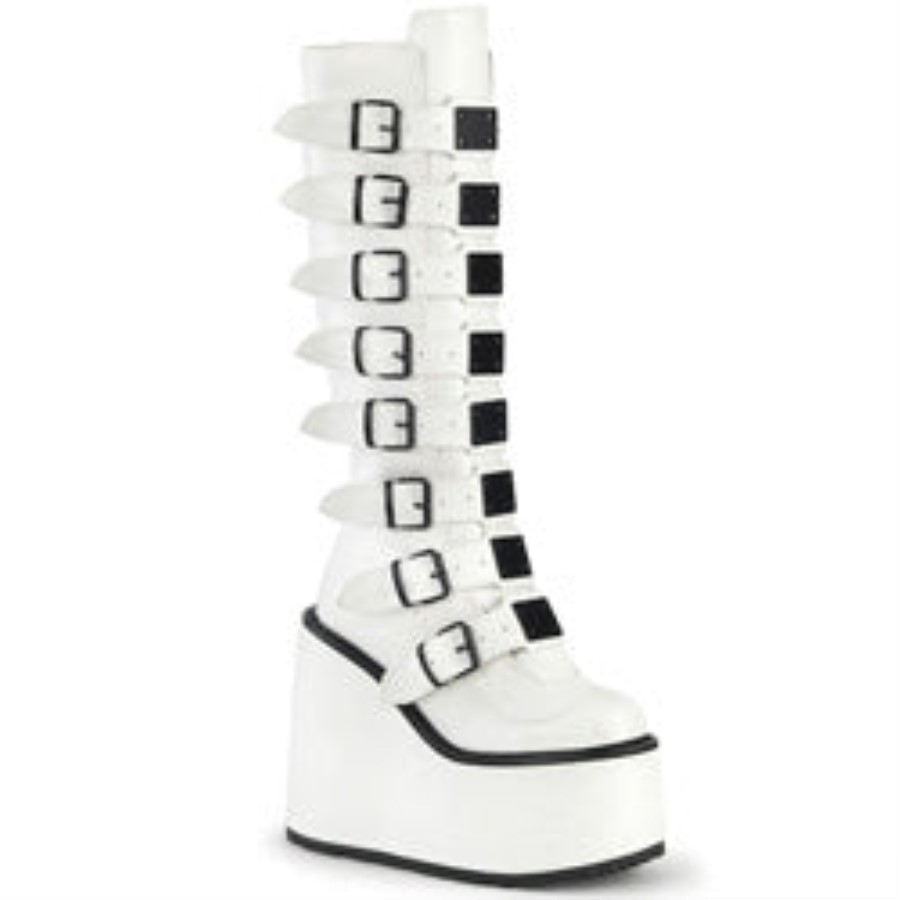 Swing-815 Demonia Australia White Vegan Leather