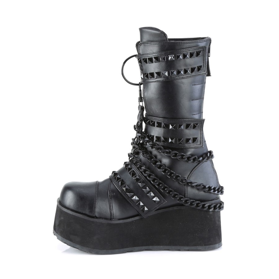 Trashville-138 Demonia Australia Black Vegan Leather