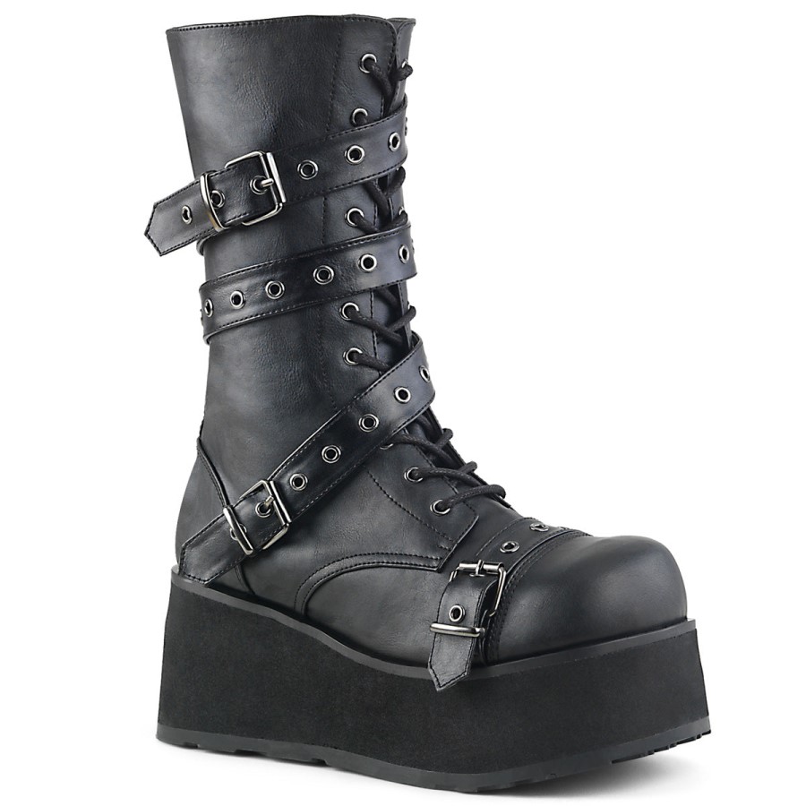 Trashville-205 Demonia Australia Black Vegan Leather