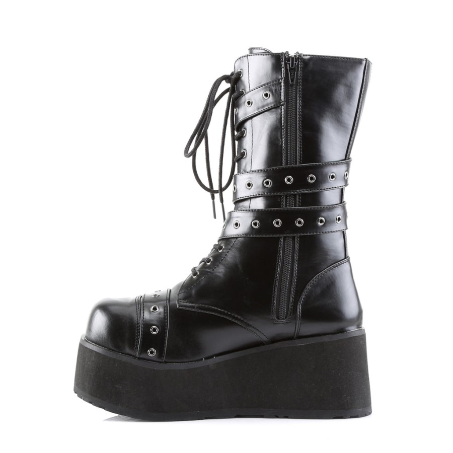 Trashville-205 Demonia Australia Black Vegan Leather