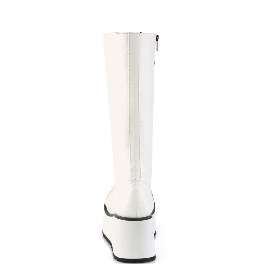 Trashville-502 White Vegan Leather Demonia Australia