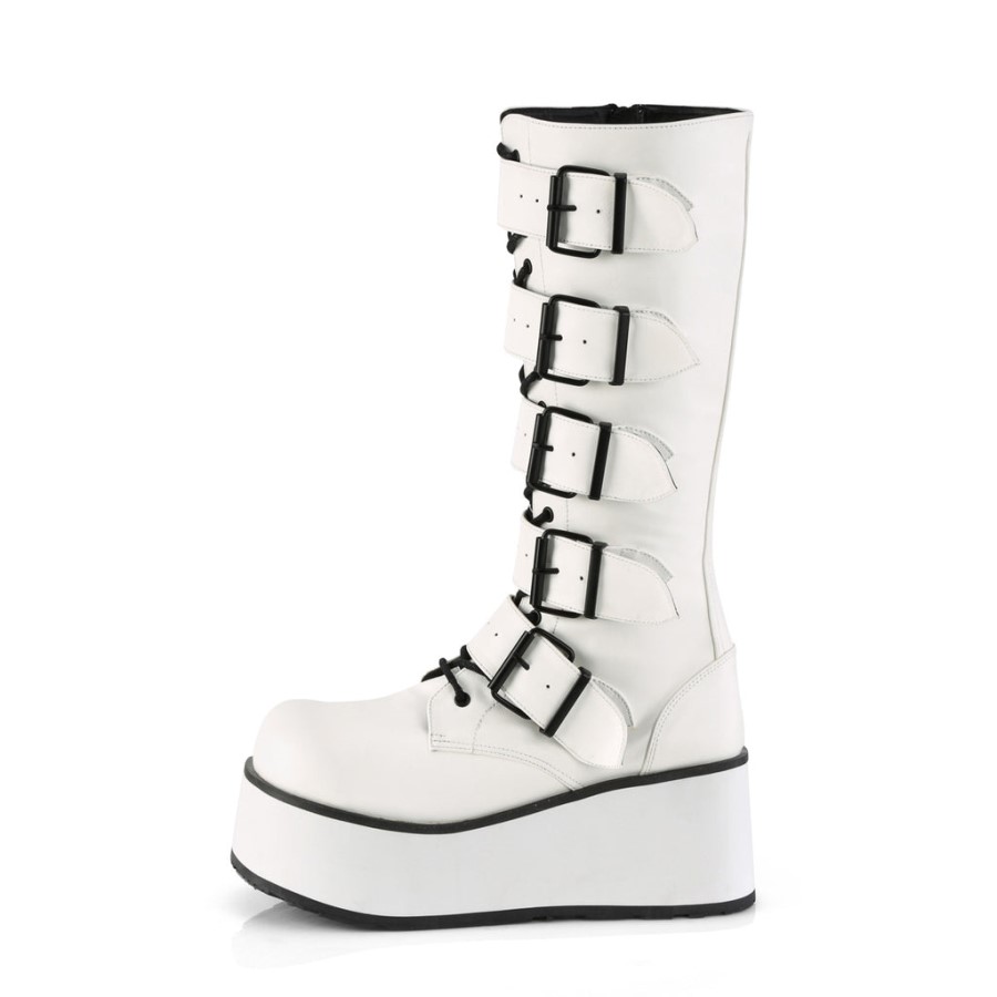 Trashville-518 Demonia Australia White Vegan Leather