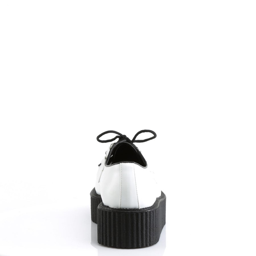 V-Creeper-502 White Vegan Leather Demonia Australia