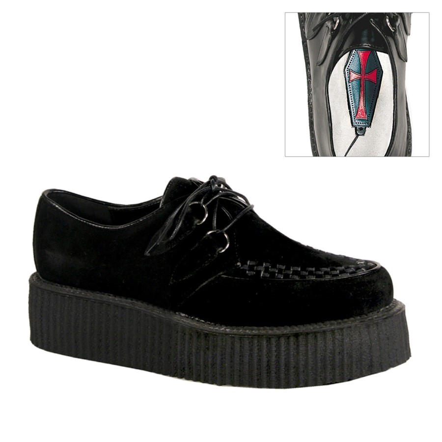 V-Creeper-502S Demonia Australia Black Vegan Suede