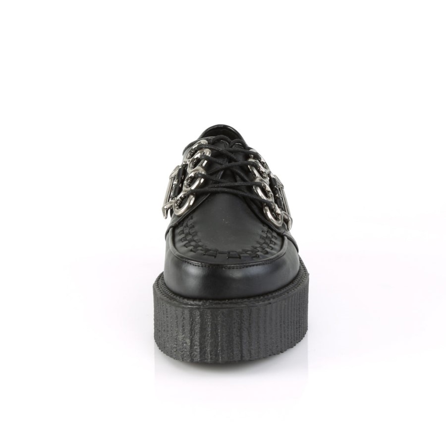 V-Creeper-516 Black Vegan Leather Demonia Australia