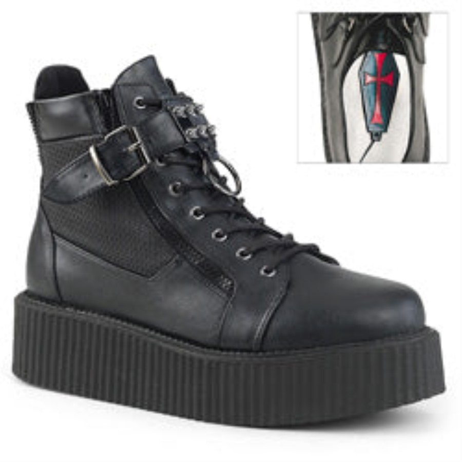 V-Creeper-566 Demonia Australia Black Vegan Leather