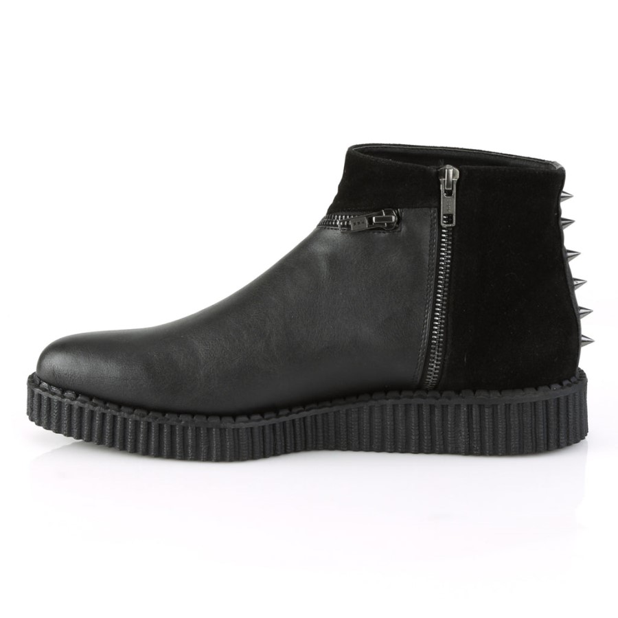V-Creeper-750 Black Vegan Leather-Microfiber Demonia Australia