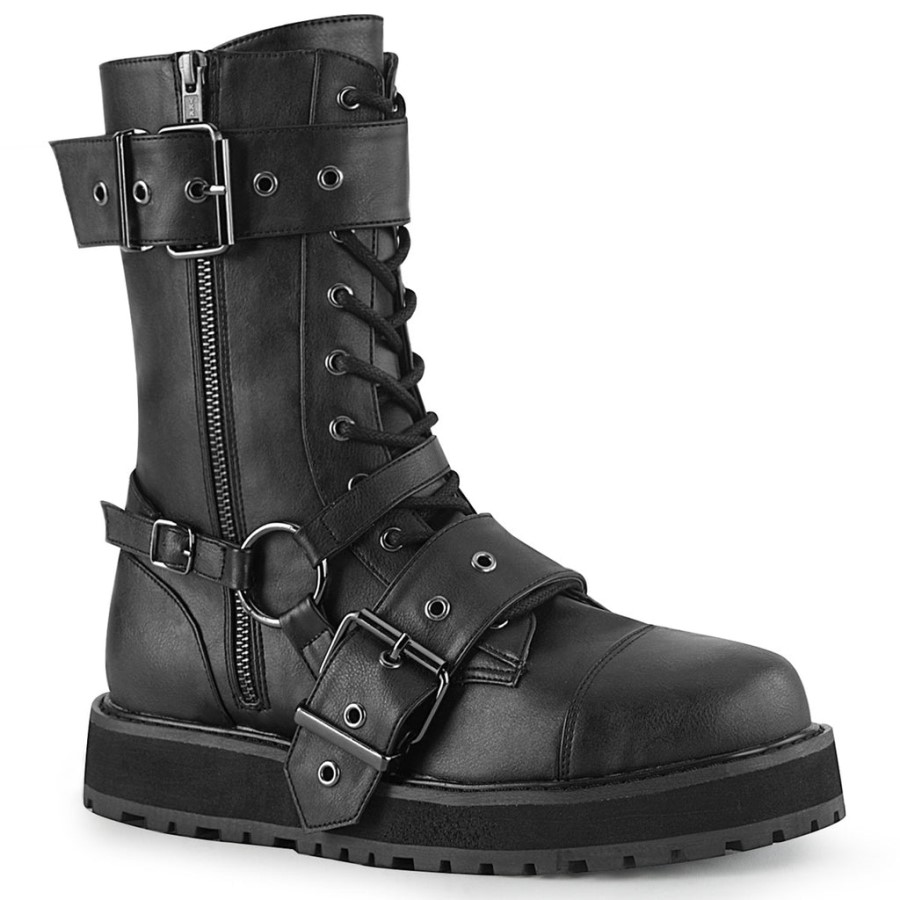 Valor-220 Black Vegan Leather Demonia Australia