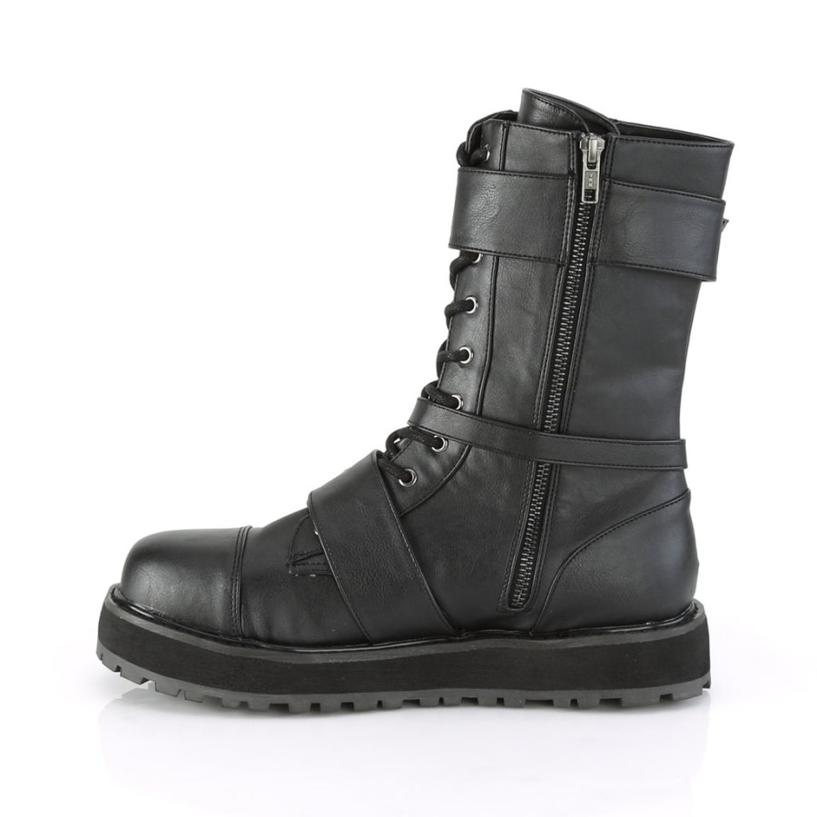 Valor-220 Black Vegan Leather Demonia Australia
