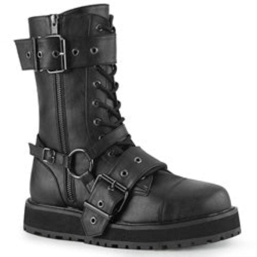 Valor-220 Black Vegan Leather Demonia Australia